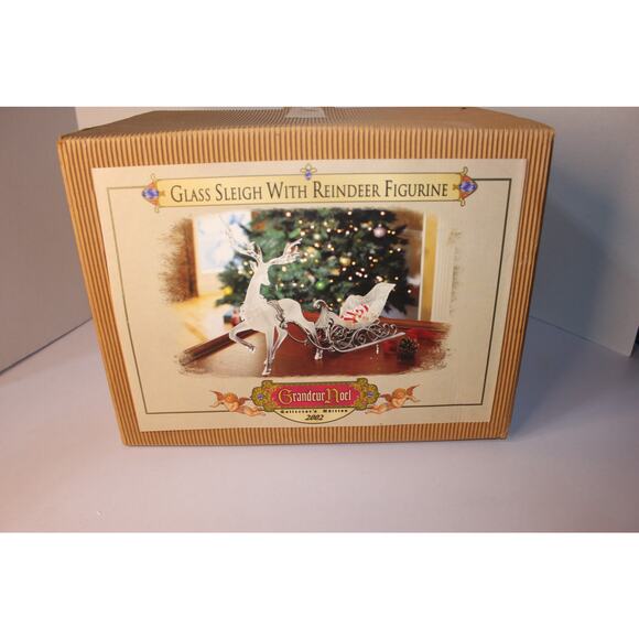 GRANDEUR NOEL GLASS SLEIGH REINDEER FIGURINE 2002 (0) - Picture 5 of 5